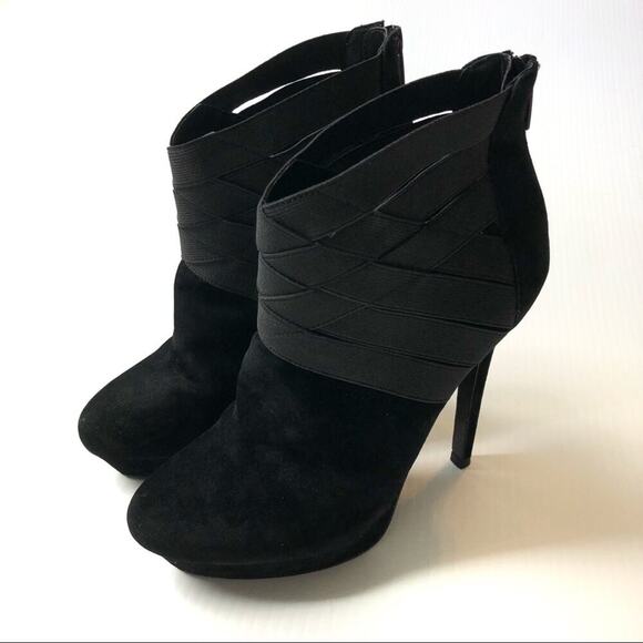 Colin Stuart crisscross elastic stiletto booties - Picture 1 of 9